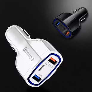 Wozinsky ładowarka samochodowa szybkie ładowanie Quick Charge 3.0 QC3.0 2xUSB / USB Typ C czarny (WCC-01) - Ładowarki samochodowe - miniaturka - grafika 4
