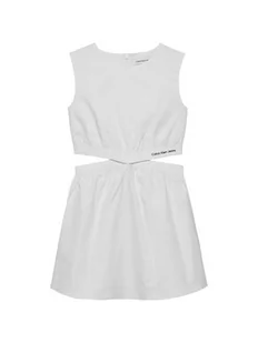 Calvin Klein Jeans Sukienka letnia Minimalistic IG0IG02470 Biały Regular Fit - Sukienki i spódniczki dla dziewczynek - miniaturka - grafika 1