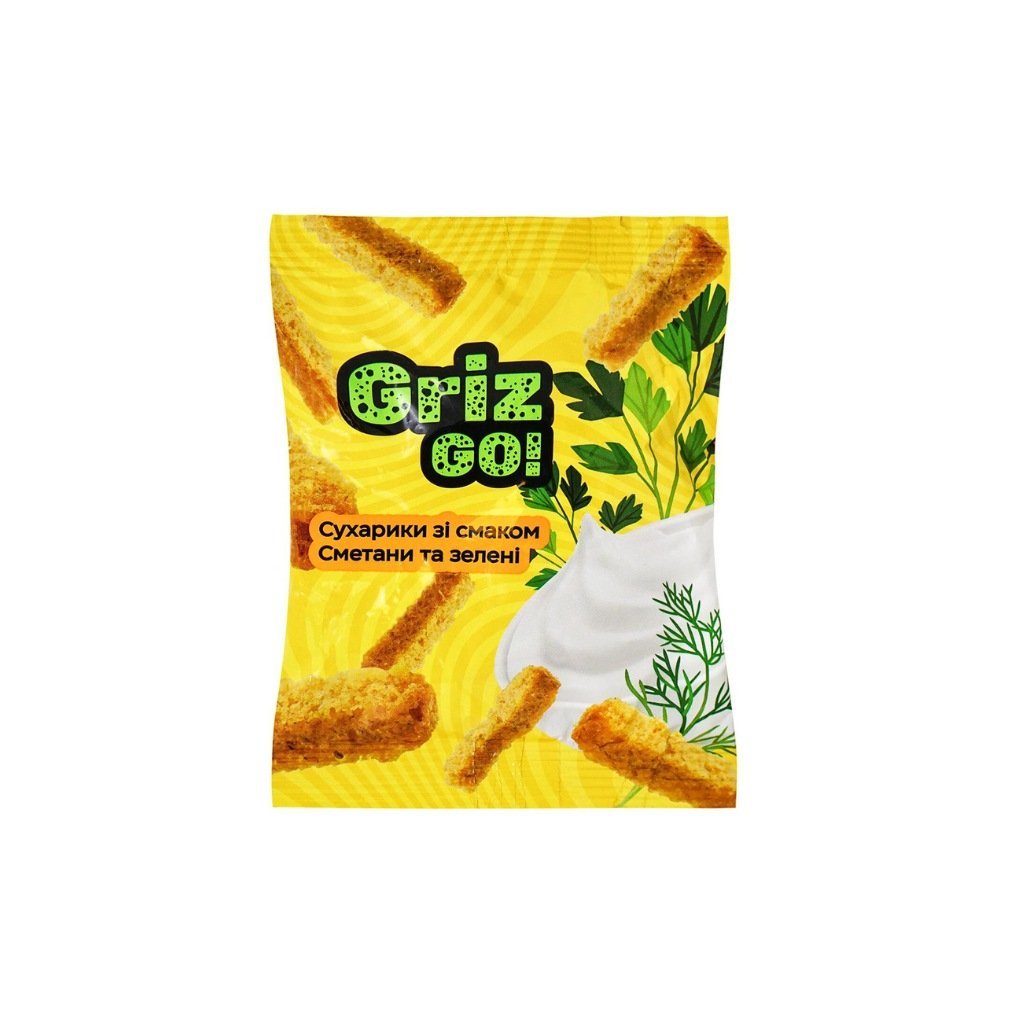 Sucharki pszenno-żytnie o smaku śmietana i zieleń 70g. 