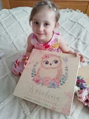 Pamiątka Chrztu Świętego - SÓWKA drewniane pudelko pojemnik na zabawki - miniaturka - grafika 1