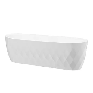 Osłonka KARO OWALNA 47 cm 29382 biały - Donice - miniaturka - grafika 1