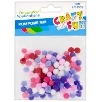 Craft with Fun Ozdoba dekoracyjna Pompon 1cm/120szt Pbh 40/400 - Pozostałe akcesoria dla plastyków - miniaturka - grafika 1