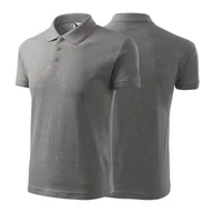 Moda i Uroda OUTLET - Koszulka ciemnoszary melanż polo z logo na sercu męska z nadrukiem logo firmy 200g 203 kolor 12 koszulka polo - miniaturka - grafika 1