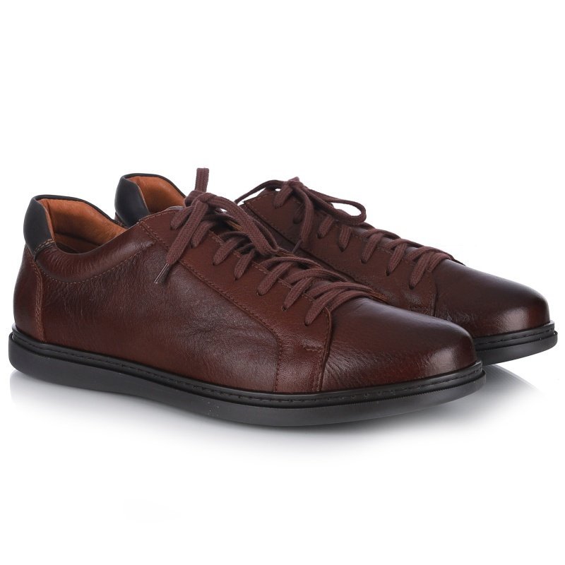 Półbuty męskie AGDA 1582 BRĄZ 275 brązowe eleganckie SKÓRA R.40