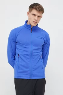Bluzy męskie - Marmot bluza sportowa kolor niebieski gładka - grafika 1
