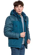 Kurtki męskie - Mustang Daniel  Męska Kurtka Zimowa Z Kapturem Fabric Mix 1009815 5243-M - miniaturka - grafika 1