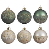 Bombki - Bombka szklana dekorowana 8 cm 3 wzory - miniaturka - grafika 1