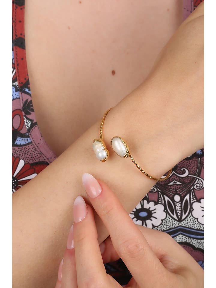 Pierres delicates Pozłacana bransoletka z perłami