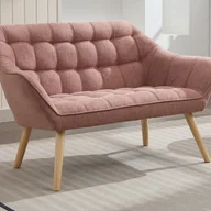 Sofy i kanapy - Kanapa 2-osobowa z różową melanżową tapicerką - CASERTA - miniaturka - grafika 1
