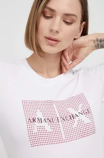 Koszulki i topy damskie - Giorgio Armani Exchange Exchange t-shirt damski kolor biały - grafika 1