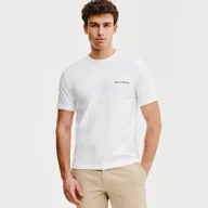 Koszulki męskie - Biały bawełniany t-shirt męski Pako Lorente roz. M - miniaturka - grafika 1