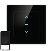 Systemy inteligentnych domów - Dotykowy Inteligentny Przełącznik Rolet Wi-Fi Avatto N-CS10-B TUYA (czarny) - miniaturka - grafika 1