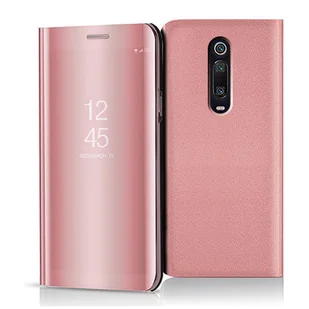 Etui na Xiaomi Mi 9T Pro - Flip Clear View z klapką - Różowy. - Etui i futerały do telefonów - miniaturka - grafika 1