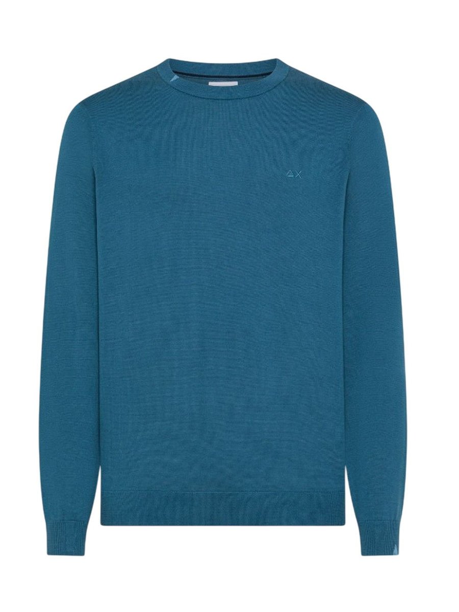 maglioni męskie sun68 - sweater basic l/s - avio