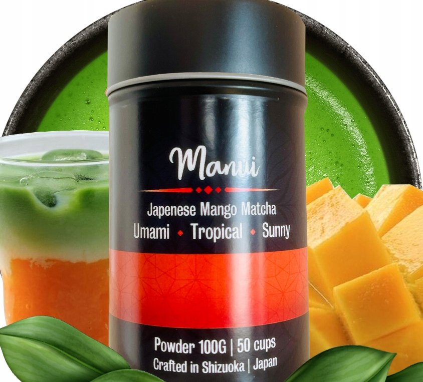 Matcha z Japonii o Smaku Mango Smakowa w Puszce Naturalny Skład