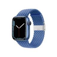 Akcesoria do smartwatchy - Crong Wave Band  Pleciony pasek do Apple Watch 42/44/45/49 mm (niebieski) - miniaturka - grafika 1