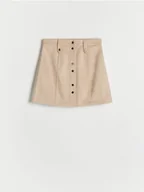 Sukienki i spódniczki dla dziewczynek - Reserved - Spódnica z ozdobnymi guzikami - beżowy - miniaturka - grafika 1