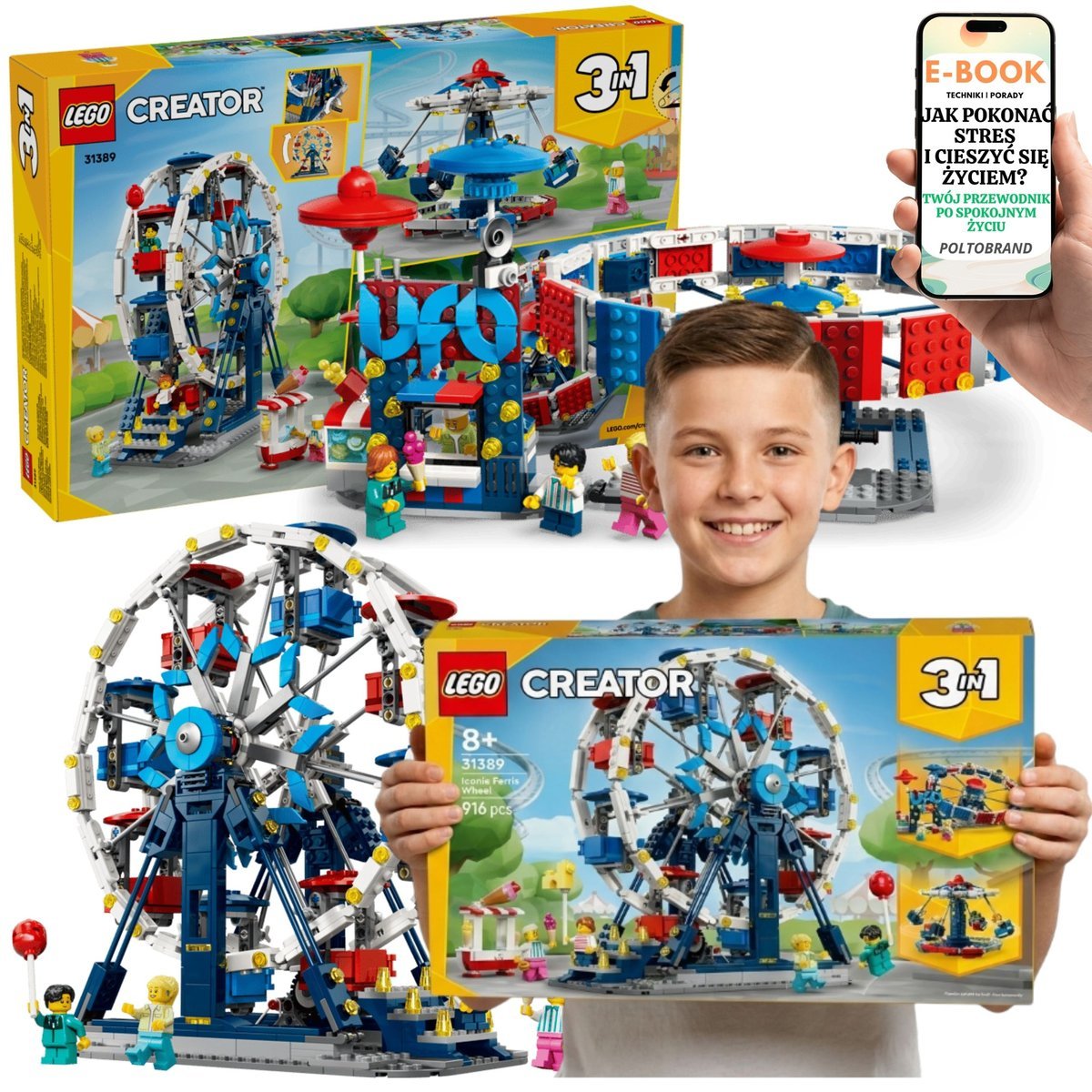 LEGO CREATOR Kultowy Diabelski Młyn 31389 Karuzela 3w1 + E-BOOK-1