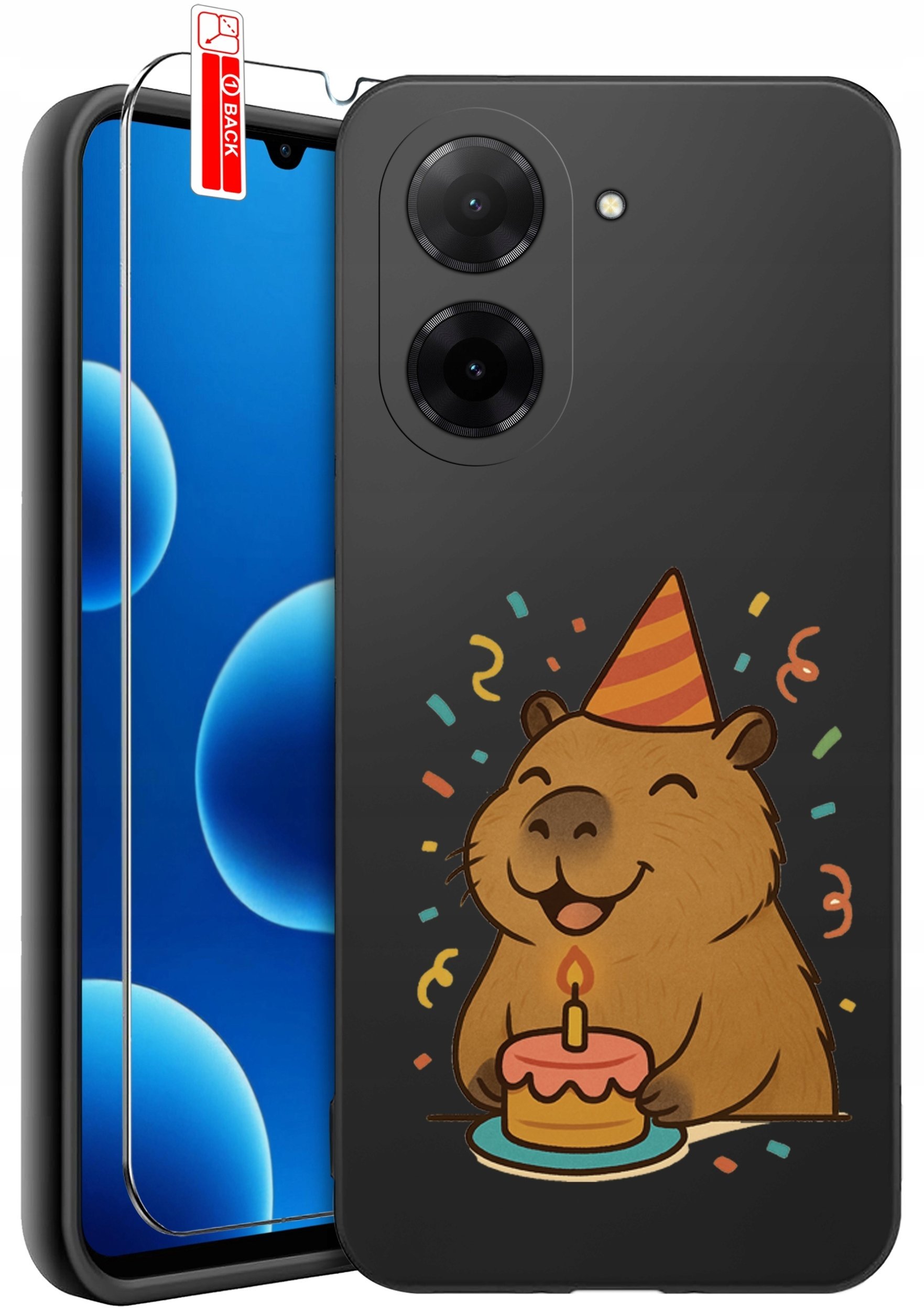ETUI do Xiaomi Redmi A5 WZORY SILIKONOWE MATT CASE + SZKŁO 9H