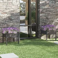 Donice - vidaXL Donice ogrodowe, 2 szt., szare, 70x70x70 cm, drewno sosnowe - miniaturka - grafika 1