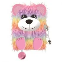 St. Majewski Pamiętnik A5 Włochacz z kłódką 3D My Little Friend Rainbow Bear 96 kartek - Szkolne artykuły papiernicze - miniaturka - grafika 1
