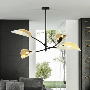 Emibig LOTUS 4 WHITE/GOLD 1107/4 lampa sufitowa żyrandol oryginalny Design abażury 1107/4 - Lampy sufitowe - miniaturka - grafika 5