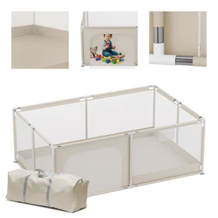 Kojec dziecięcy Tulano Cozy 22 Beige, duży kojec z podłogą 120x180 cm, antypoślizgowe nóżki, torba transportowa - Łóżeczka i kojce Kojec dziecięcy Tulano Cozy 22 Beige, duży kojec z podłogą 120x180 cm, antypoślizgowe nóżki, torba transportowa - Łóżeczka i kojce - miniaturka - grafika 1