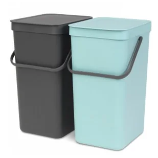 Brabantia Kosz podwójny do segregowania odpadów szafkowy Sort & Go 2 x 16l 110023 - Kosze na śmieci - miniaturka - grafika 1