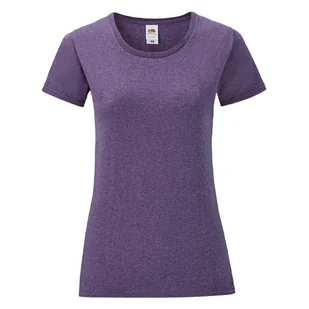 Koszulka damska ICONIC z odrywaną metką Fruit of the Loom - Heather Purple S - Koszulki i topy damskie - miniaturka - grafika 1