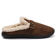 Kapcie męskie - Kapcie Męskie Stylowe Wygodne Ocieplane Lekkie Papcie Z Ozdobą Rios Brązowe 40/41 - miniaturka - grafika 1
