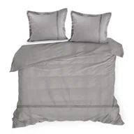 Pościel - Komplet pościeli 160X200 cm srebrna 100% bawełna z satyną - miniaturka - grafika 1