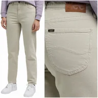 Spodnie damskie - Lee CAROL proste beżowe damskie spodnie jeansowe MOM JEANS 7/8 W29 L31 - miniaturka - grafika 1