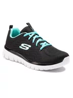 Buty sportowe damskie - Skechers Graceful-Get Connected 12615-BKTQ czarny - miniaturka - grafika 1