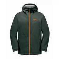 Kurtki męskie - Męska kurtka przeciwdeszczowa Jack Wolfskin HIGHEST PEAK 3L JKT M black olive - S - miniaturka - grafika 1