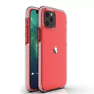 Etui i futerały do telefonów - Spring Case pokrowiec żelowe etui z kolorową ramką do iPhone 12 mini jasnoróżowy - miniaturka - grafika 1