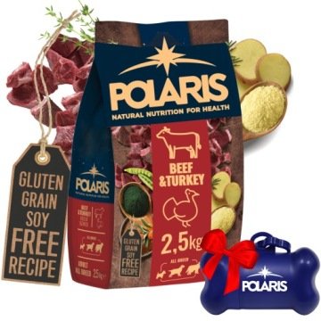 Sucha karma z wołowiną i indykiem dla dorosłych psów wszystkich ras Polaris 2,5 kg