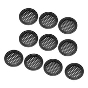 Kratki wentylacyjne - Kratka wentylacyjna okrągła, otwory wentylacyjne ze stali nierdzewnej, rozstaw montażowy 53 mm, czarna, 10 szt. (płaska) - miniaturka - grafika 1