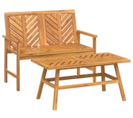 Meble ogrodowe - Ławka i stolik ogrodowy z drewna akacjowego T2-N30 - miniaturka - grafika 1