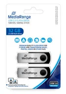 Pendrive - MediaRange MR911-2 32 GB USB Typu-A 2.0 Czarny, Srebrny MR911-2 - miniaturka - grafika 1