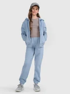 Spodnie i spodenki dla dziewczynek - 4F Spodnie dresowe joggery dziewczęce - niebieskie 122 (6-7 lat) - miniaturka - grafika 1