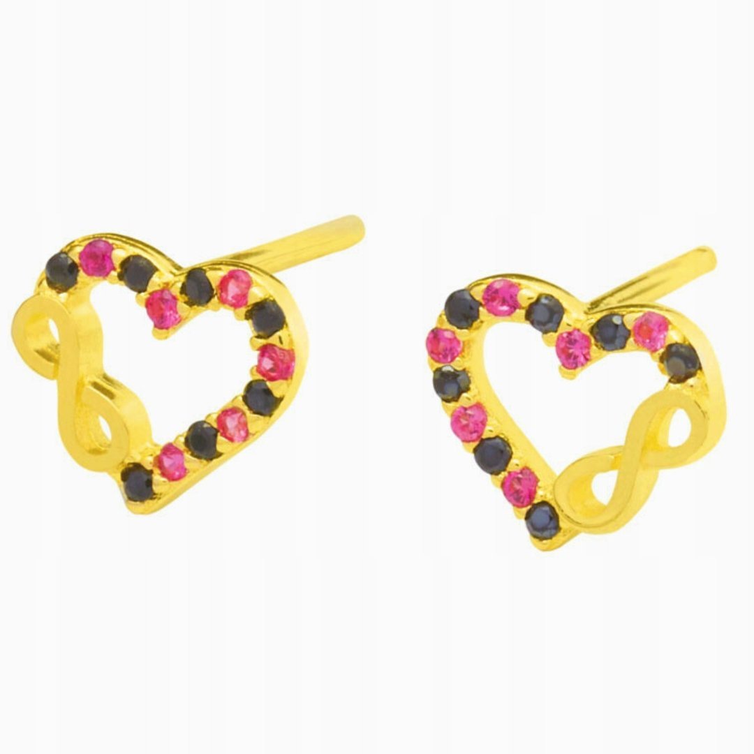 Złote Kolczyki SerceNieskończoność Pr585