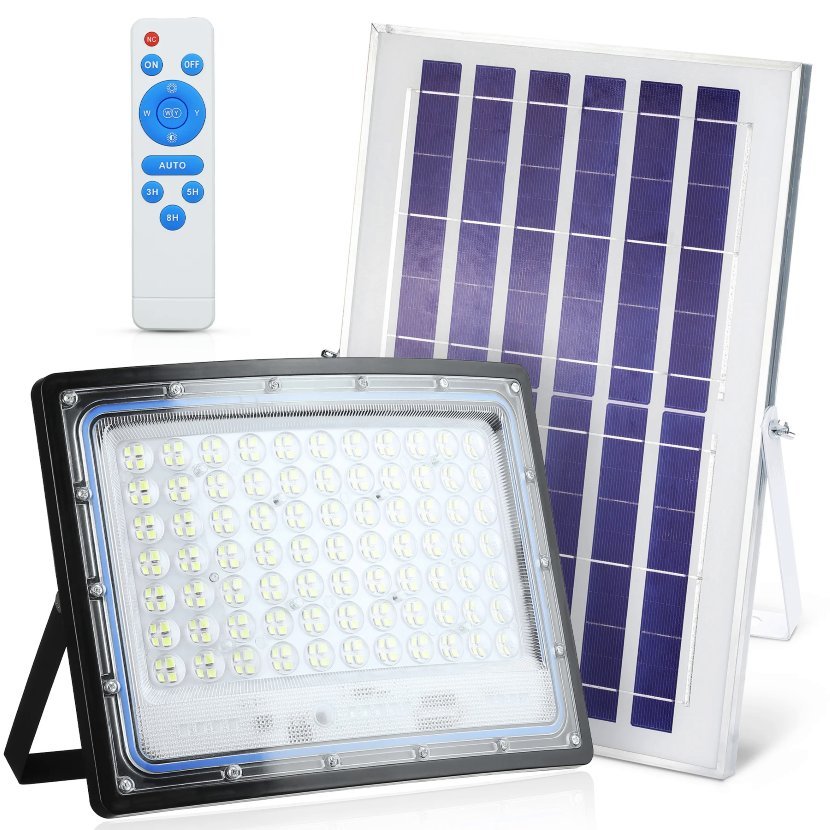 Naświetlacz LED 50W z pilotem Naświetlacz LED 50W z panelem solarnym IP66 ,1500lm LD66-50W