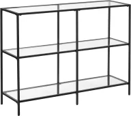 Konsole i sekretarzyki - Czarna metalowa konsola szklana - Amuno 5X - miniaturka - grafika 1