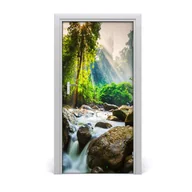Naklejki na ścianę - Naklejka fototapeta na drzwi Wodospad w lesie, Tulup - miniaturka - grafika 1