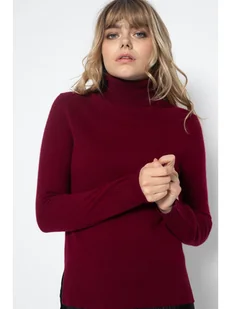 Perfect Cashmere Kaszmirowy golf "Tracy" w kolorze bordowym - Swetry damskie - miniaturka - grafika 1