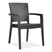 Fotele i krzesła ogrodowe - Krzesło Ogrodowe Balkonowe Na Balkon Taras Paris Novoussi Solidne Brązowe - miniaturka - grafika 1