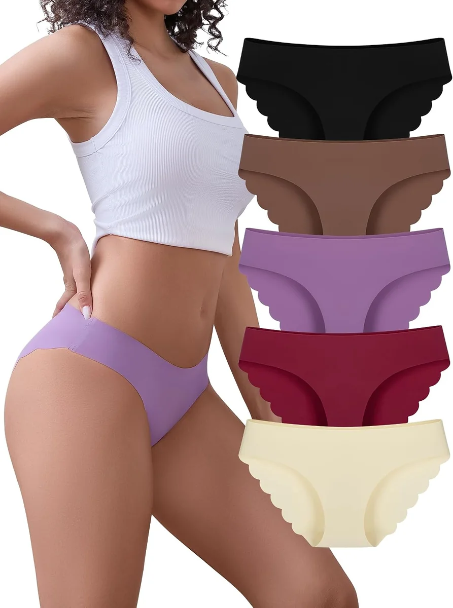 MAJTKI DAMSKIE BEZSZWOWE 5-PAK BIKINI ODDYCHAJĄCE WYSOKIEJ JAKOŚCI