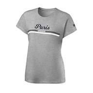 Koszulki męskie - Wilson T-shirt męski PARIS 2021 TECH T-SHIRT szary szary (Heather Grey) / niebieski (morski) / biały XL - miniaturka - grafika 1