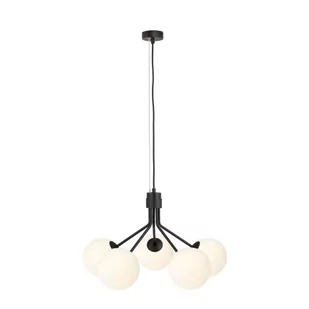 Emibig NOVA 5 BLACK/OPAL 1138/5 lampa wisząca design szklane klosze 1138/5 - Lampy sufitowe - miniaturka - grafika 1