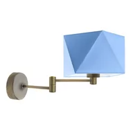 Lampy ścienne - Lysne Kinkiet HANOI stelaż srebrny abażur niebieski 8889709 - miniaturka - grafika 1